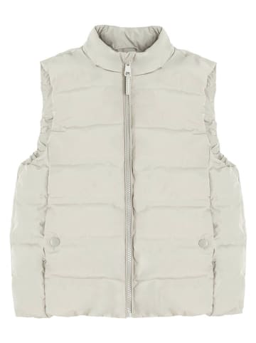Doorgestikte bodywarmer beige