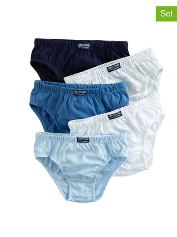 5-delige set: slips blauw/wit