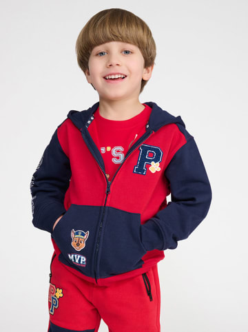 Sweatvest rood/donkerblauw