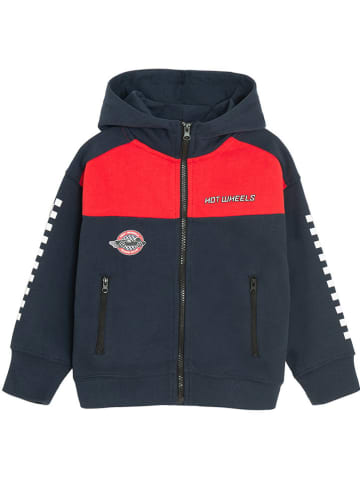 Sweatvest donkerblauw/rood