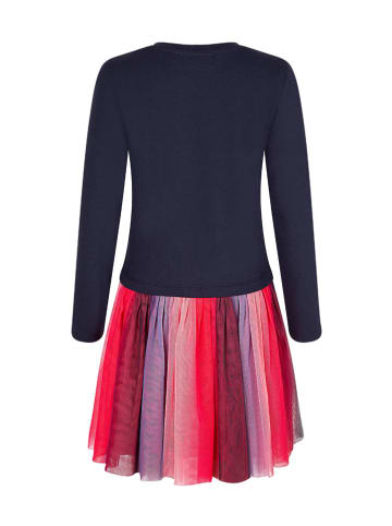 Kleid in Dunkelblau/ Rot