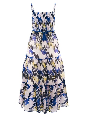 Kleid in Creme/ Blau