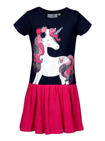 Jurk roze/donkerblauw