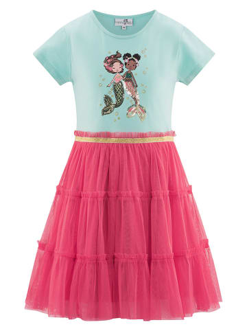 Kleid in Hellblau/ Pink
