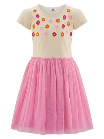 Kleid in Beige/ Pink