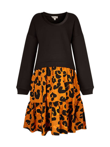 Kleid in Schwarz/ Orange