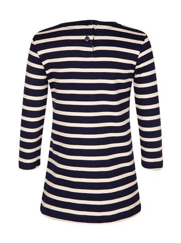 Kleid in Dunkelblau/ Creme
