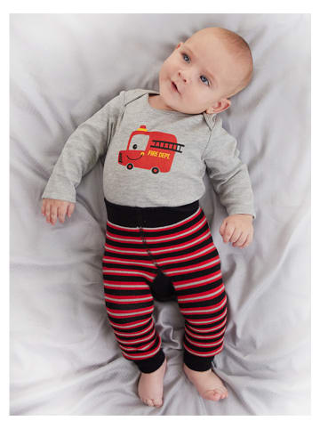 2-delige outfit "Fire Truck" grijs/rood