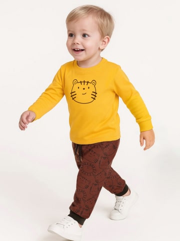 2-delige outfit "Cute Cat" geel/bruin