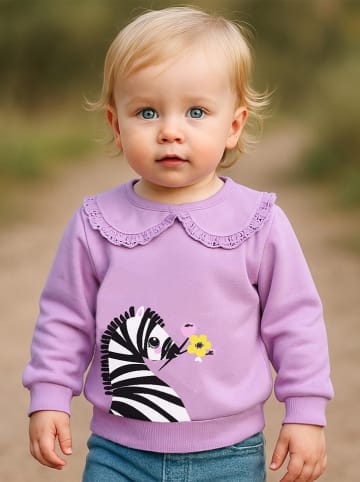 Sweatshirt "Flower Zebra" in Lila