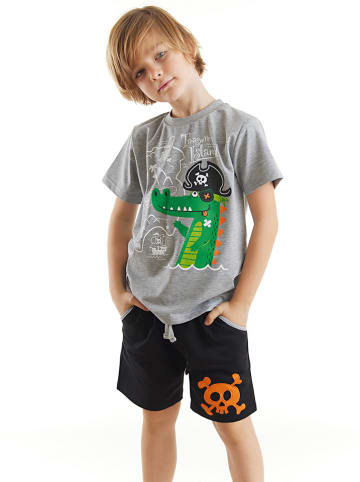2tlg. Outfit "Pirate Croco" in Grau/ Schwarz