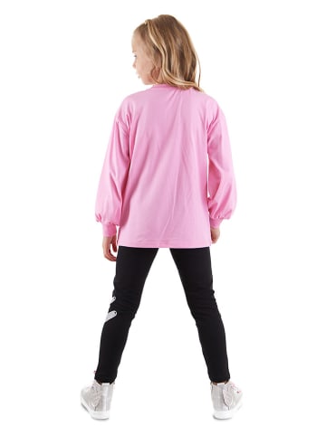 2-delige outfit "Glitter Leo" lichtroze/zwart