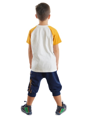 2-delige outfit "Roarsome" crème/donkerblauw