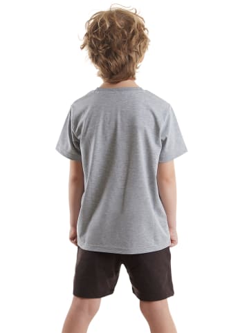 2tlg. Outfit "Three Friends" in Grau/ Schwarz