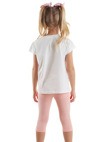 2-delige outfit "Cute Mice" wit/lichtroze