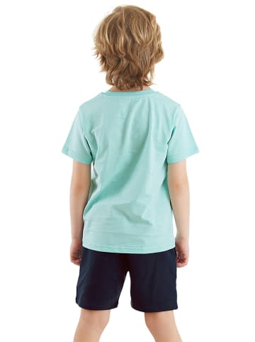 2tlg. Outfit "Lets Surf" in Hellblau/ Dunkelblau