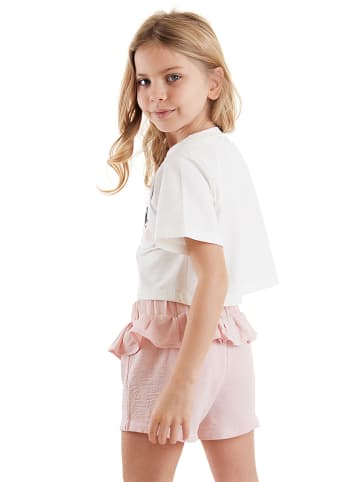 2-delige outfit "Twin Gazelles" wit/lichtroze