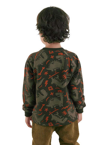 Sweatshirt kaki/oranje