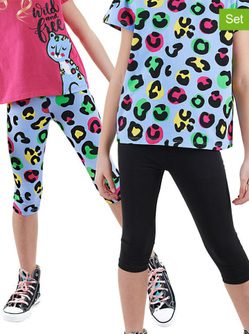 2er-Set: Leggings in Hellblau/ Schwarz