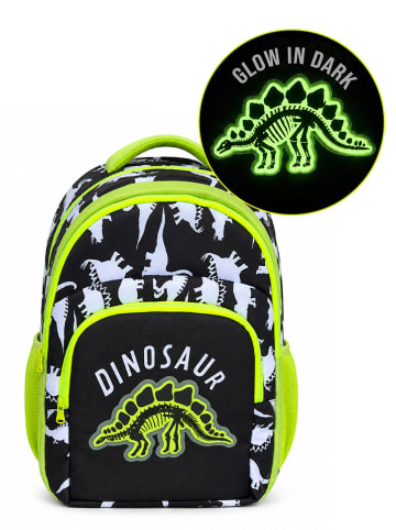 Plecak "Dinosaur" w kolorze czarno-żółtym - 30 x 40 x 20 cm