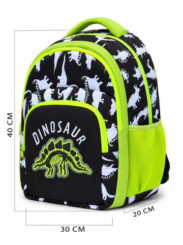 Plecak "Dinosaur" w kolorze czarno-żółtym - 30 x 40 x 20 cm