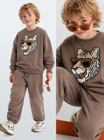 2-delige outfit lichtbruin