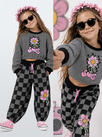 2-delige outfit antraciet/zwart