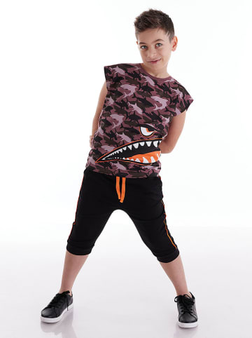 2-delige outfit zwart/bruin