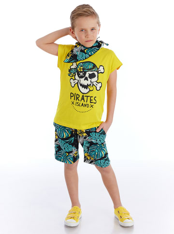 3-delige outfit geel/blauw