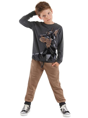 2-delige outfit "Doberman" antraciet/bruin