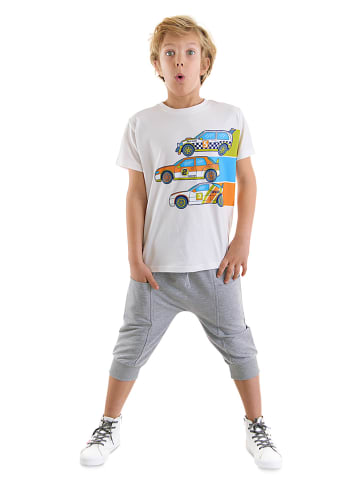 2-delige outfit wit/grijs