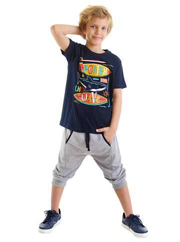 2-delige outfit donkerblauw/grijs