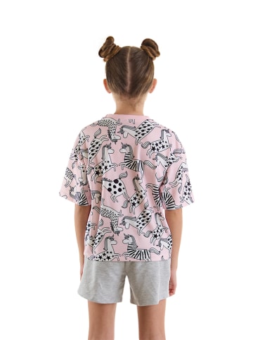 2-delige outfit "Unicorn Gang" lichtroze/grijs