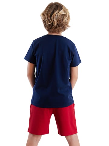 2tlg. Outfit "Crusher" in Dunkelblau/ Rot