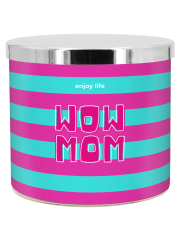 Duftkerze ''Wow Mom'' in Türkis/ Pink - 400 g