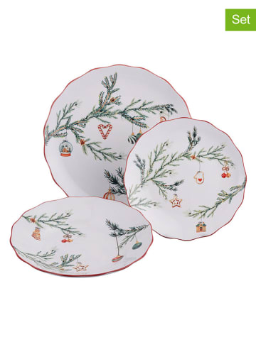 18-delige serviesset ''Rametto'' wit/groen/rood