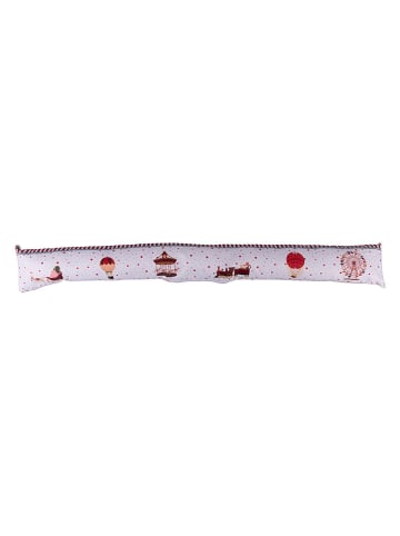 Osłona w kolorze biało-brązowym przed przeciągami - dł. 100 cm