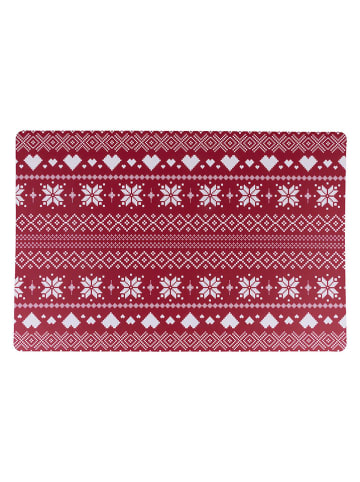 Podkładki stołowe (12 szt.) "Xmas" w kolorze czerwono-białym - 45 x 30 cm