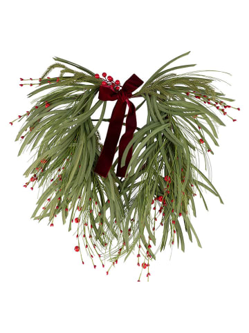 Deurdecoratie "Xmas" groen/rood - Ø 50 cm