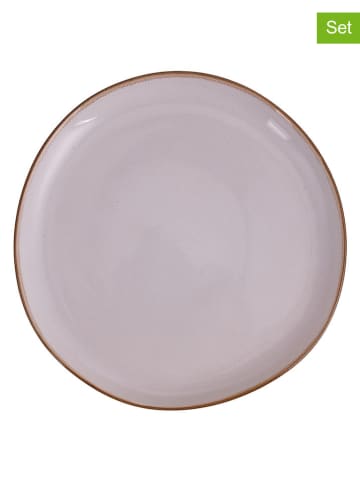 Talerze obiadowe (6 szt.) "The Market" w kolorze biało-musztardowym - Ø 26 cm