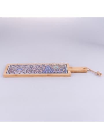 Deska w kolorze jasnobrązowo-niebieskim do krojenia - 12,5 x 41,5 x 1,2 cm