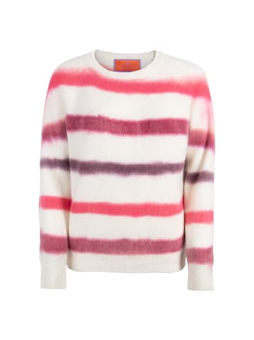 Trui wit/roze/paars