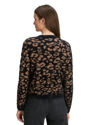Cardigan in Schwarz/ Hellbraun