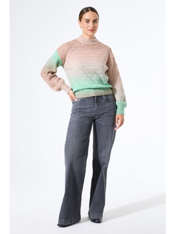 Trui beige/mintgroen