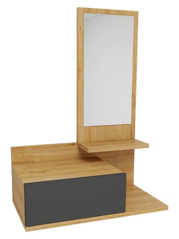 Wanddressoir ''Rozella'' lichtbruin/antraciet - (B)60 x (H)85 x (D)31 cm