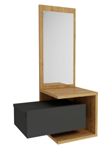 Regał ścienny "Stella" w kolorze jasnobrązowo-antracytowym - 45 x 90 x 31 cm