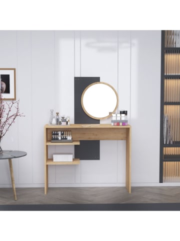 Kaptafel ''Dali'' lichtbruin/antraciet - (B)96 x (H)130,6 x (D)29,6 cm