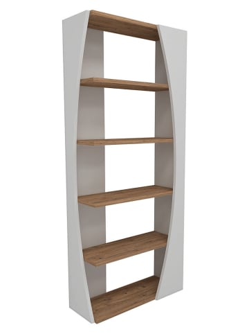 Staande kast ''Selge'' wit/lichtbruin - (B)63,6 x (H)150 x (D)20 cm