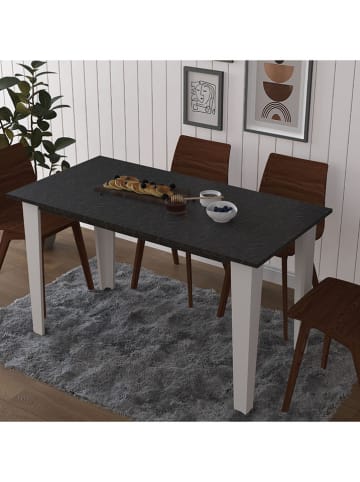 Eettafel ''Vento'' zwart/wit - (B)135 x (H)75 x (D)69 cm