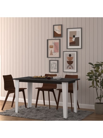 Eettafel ''Vento'' zwart/wit - (B)135 x (H)75 x (D)69 cm